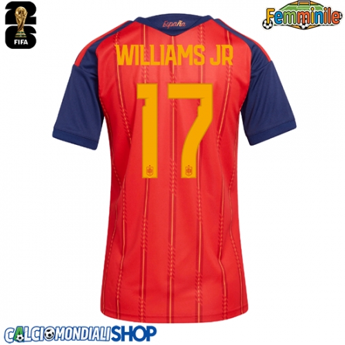 Maglie da calcio Spagna Nico Williams #17 Prima Maglia Femminile Mondiali 2026  Manica Corta